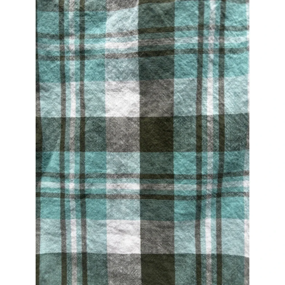 Carter's Button Down Shirt Kids Boys Size 6 Teal Green Plaid Long Sleeve 283G051